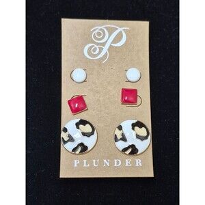 Plunder Design Stud Earrings 3 Pair - NIP